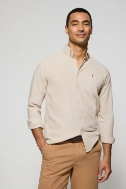 Polo Club Chemises*Chemise Williams pied-de-poule avec logo Rigby Go brodé Beige