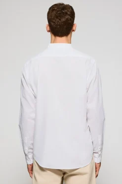 Polo Club Chemises*Chemise he à col Mao en lin et coton avec broderie Rigby Go Blanc