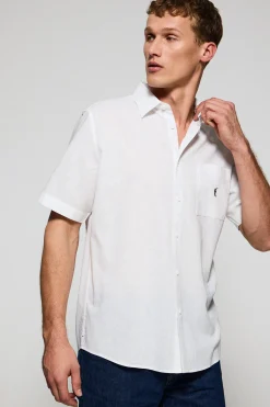 Polo Club Chemises*Chemise he à manches courtes en lin et coton avec broderie Rigby Go Blanc