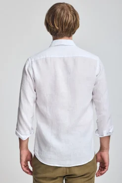 Polo Club Chemises*Chemise he en lin garment dye avec broderie Rigby Go Blanc
