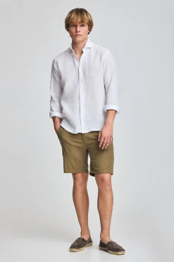 Polo Club Chemises*Chemise he en lin garment dye avec broderie Rigby Go Blanc