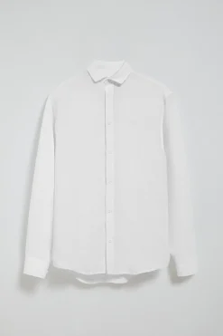 Polo Club Chemises*Chemise he en lin garment dye avec monogramme brodé Blanc