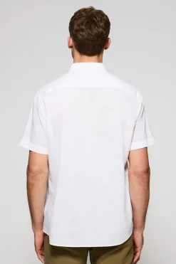 Polo Club Chemises|Polos*Chemise he polo en lin et coton avec broderie Rigby Go Blanc
