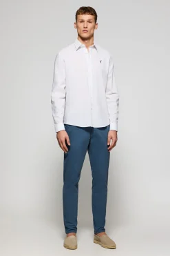 Polo Club Chemises*Chemise he Regular en lin et coton avec broderie Rigby Go Blanc