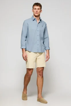 Polo Club Chemises*Chemise bleu clair Regular en lin et coton avec broderie Rigby Go Bleu Ciel