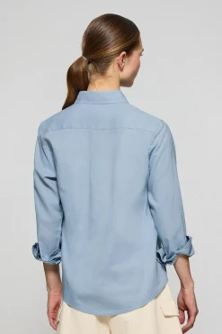Polo Club Chemises*Chemise bleu clair Regular en lin et coton avec broderie Rigby Go Bleu Ciel