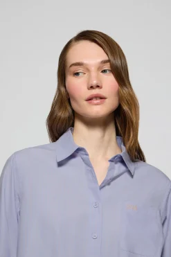 Polo Club Chemises*Chemise bleu clair Samanta en coton rayé avec logo brodé Bleu Ciel