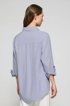 Polo Club Chemises*Chemise bleu clair Samanta en coton rayé avec logo brodé Bleu Ciel