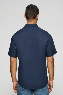 Polo Club Chemises*Chemise à manches courtes en lin et coton avec broderie Rigby Go Bleu Marine