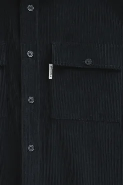 Polo Club Chemises*Chemise en velours côtelé à col français et logo Bleu Marine