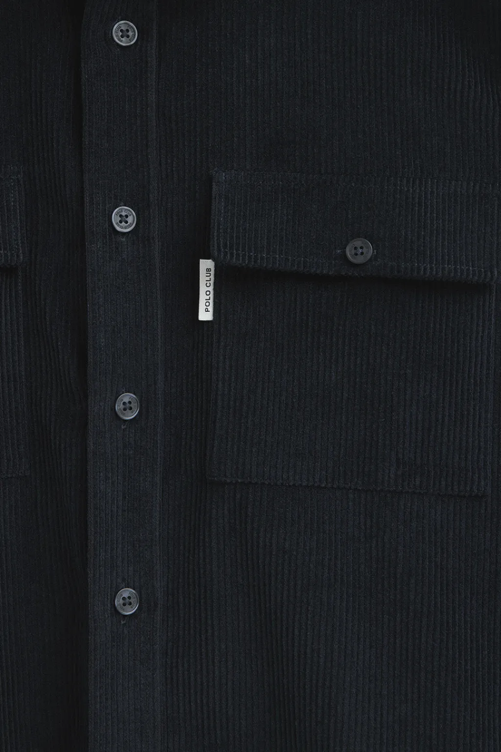 Polo Club Chemises*Chemise en velours côtelé à col français et logo Bleu Marine