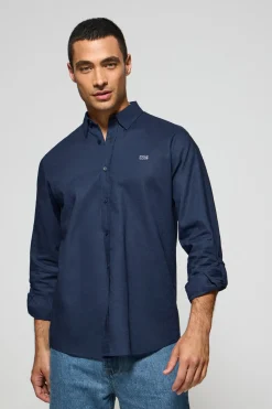 Polo Club Chemises*Chemise Regular en lin et coton avec logo brodé Bleu Marine
