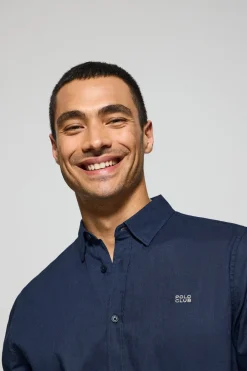Polo Club Chemises*Chemise Regular en lin et coton avec logo brodé Bleu Marine