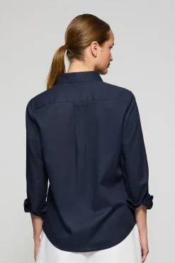 Polo Club Chemises*Chemise Regular en lin et coton avec broderie Rigby Go Bleu Marine
