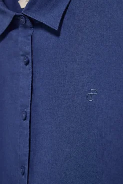 Polo Club Chemises*Chemise loose fit en lin et coton avec monogramme brodé Bleu Royal