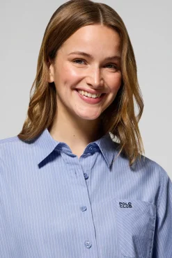 Polo Club Chemises*Chemise e Samanta en coton rayé avec logo brodé Bleu
