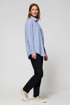 Polo Club Chemises*Chemise e Samanta en coton rayé avec logo brodé Bleu