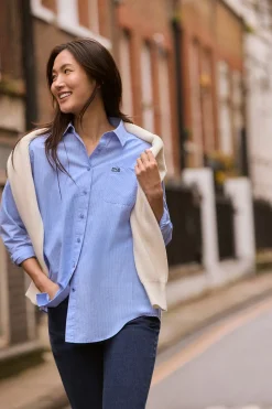 Polo Club Chemises*Chemise e Samanta en coton rayé avec logo brodé Bleu