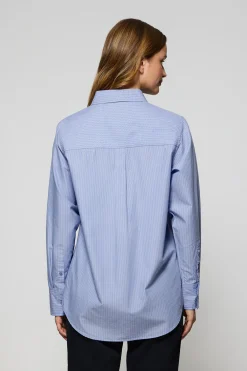 Polo Club Chemises*Chemise e Samanta en coton rayé avec logo brodé Bleu