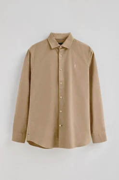 Polo Club Chemises*Chemise à coupe slim et col italien avec logo Rigby Go Camel