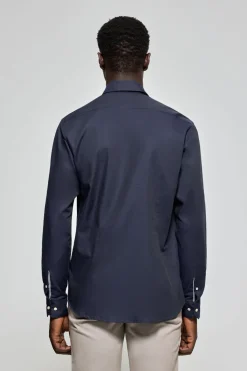 Polo Club Chemises*Chemise Cornell en coton micro-structuré avec broderie Rigby Go Bleu Marine