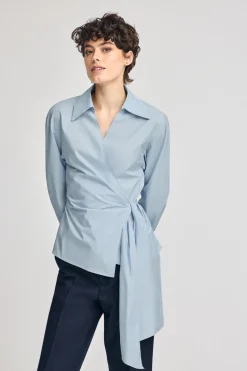 Polo Club Chemises*Chemise croisée Meggan bleu avec détails Bleu Ciel