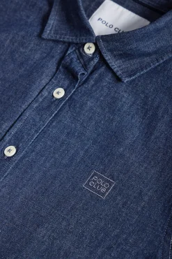 Polo Club Chemises*Chemise denim loose fit à logo brodé Denim Foncé