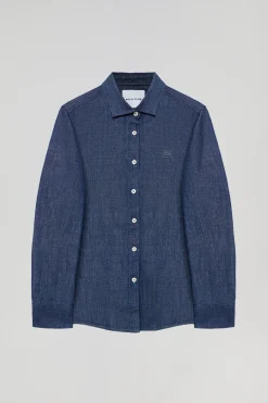 Polo Club Chemises*Chemise denim loose fit à logo brodé Denim Foncé