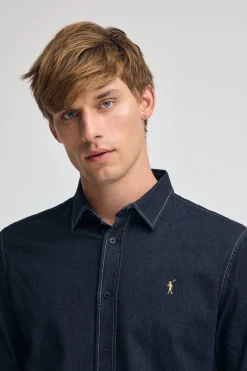 Polo Club Chemises*Chemise en jean à coupe slim avec logo Bleu Indigo