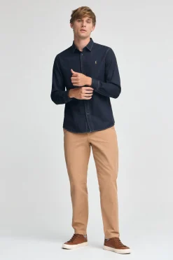 Polo Club Chemises*Chemise en jean à coupe slim avec logo Bleu Indigo