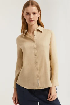 Polo Club Chemises*Chemise en lin avec un détail brodé Beige
