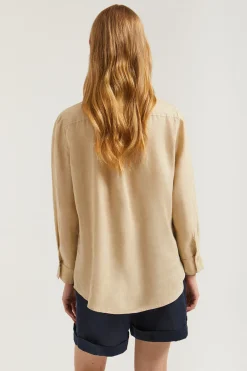 Polo Club Chemises*Chemise en lin avec un détail brodé Beige