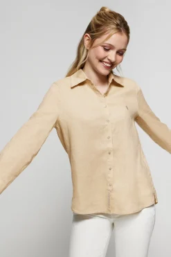 Polo Club Chemises*Chemise en lin avec un détail brodé Rigby Go Beige