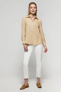 Polo Club Chemises*Chemise en lin avec un détail brodé Rigby Go Beige