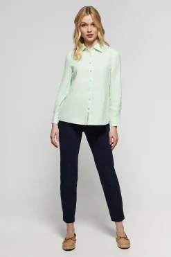 Polo Club Chemises*Chemise en lin vert pastel avec un détail brodé Rigby Go Vert Clair