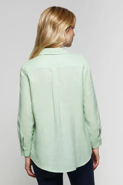 Polo Club Chemises*Chemise en lin vert pastel avec un détail brodé Rigby Go Vert Clair
