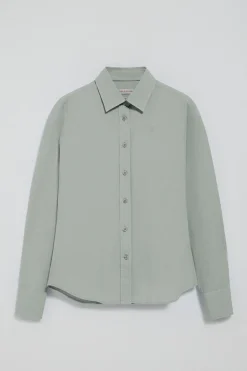 Polo Club Chemises*Chemise en popeline garment dye à logo brodé Vert Foncé
