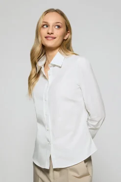 Polo Club Chemises*Chemise en popeline garment dye he à logo brodé Blanc