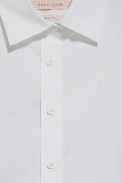 Polo Club Chemises*Chemise en popeline garment dye he à logo brodé Blanc