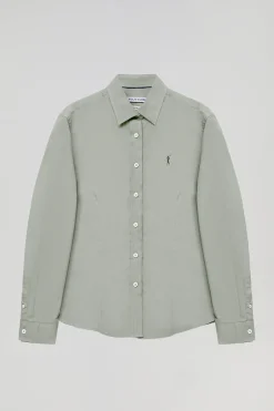 Polo Club Chemises*Chemise en popeline Slim Fit avec broderie Rigby Go Vert jade