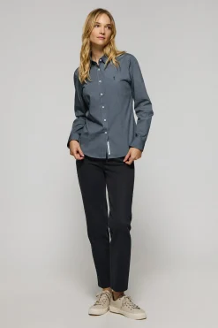 Polo Club Chemises*Chemise en popeline Slim Fit bleu avec broderie Rigby Go Denim