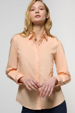 Polo Club Chemises*Chemise en popeline Slim Fit couleur avec broderie Rigby Go Pêche