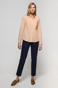 Polo Club Chemises*Chemise en popeline Slim Fit couleur avec broderie Rigby Go Pêche