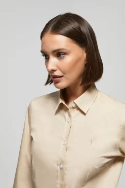 Polo Club Chemises*Chemise en popeline Slim Fit avec broderie Rigby Go Beige