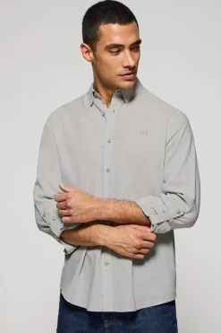 Polo Club Chemises*Chemise e Regular en lin et coton avec logo brodé Gris