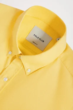 Polo Club Chemises*Chemise jaune en lin avec une poche sur la poitrine et logo Rigby Go Jaune Clair
