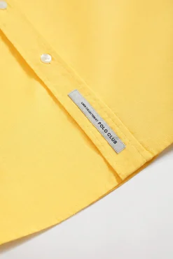 Polo Club Chemises*Chemise jaune en lin avec une poche sur la poitrine et logo Rigby Go Jaune Clair