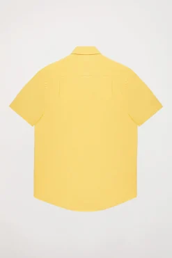 Polo Club Chemises*Chemise jaune en lin avec une poche sur la poitrine et logo Rigby Go Jaune Clair