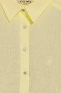 Polo Club Chemises*Chemise jaune en lin garnment dye avec monogramme brodé Jaune tendre