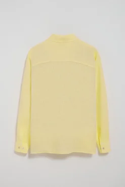 Polo Club Chemises*Chemise jaune en lin garnment dye avec monogramme brodé Jaune tendre